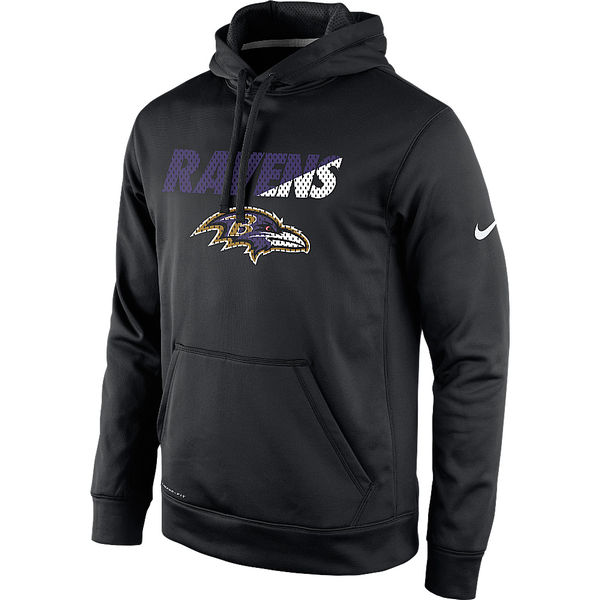 Men Baltimore Ravens Nike Kick Off Staff Performance Pullover Hoodie Black->baltimore ravens->NFL Jersey